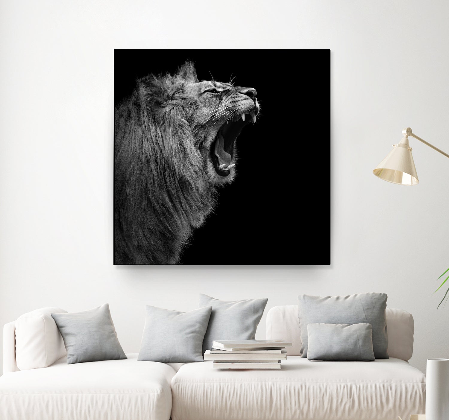 Lion in black and white by Lukas Holas on GIANT ART - black photo manipulation