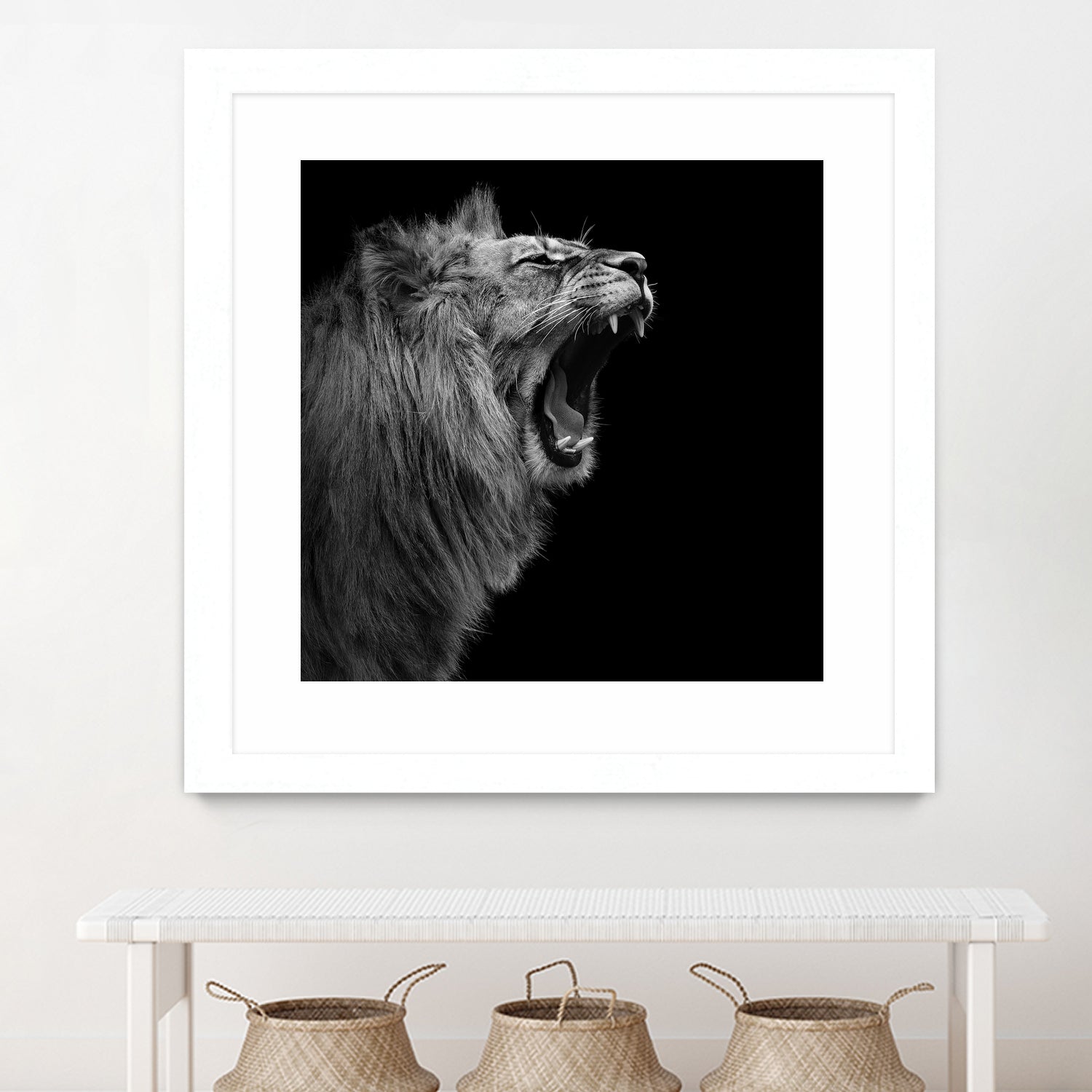 Lion in black and white by Lukas Holas on GIANT ART - black photo manipulation