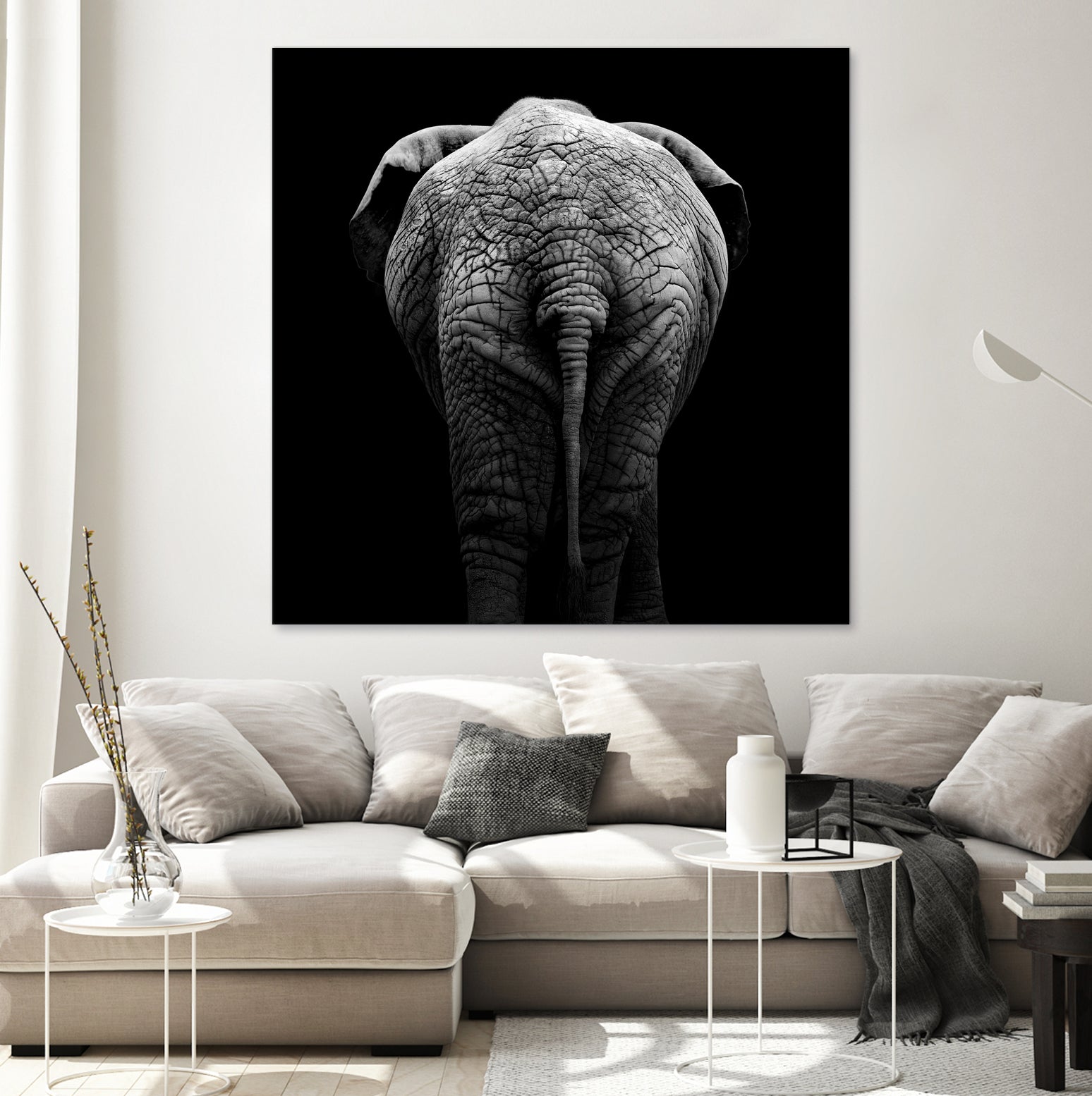 Elephant In Black And White by Lukas Holas on GIANT ART - black photo manipulation