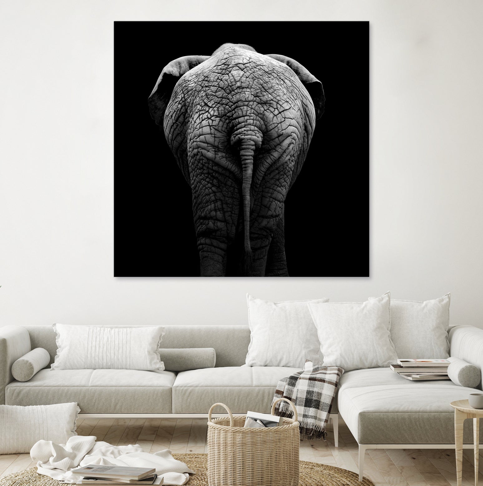 Elephant In Black And White by Lukas Holas on GIANT ART - black photo manipulation