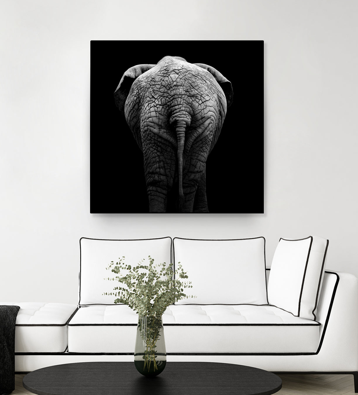 Elephant In Black And White by Lukas Holas on GIANT ART - black photo manipulation