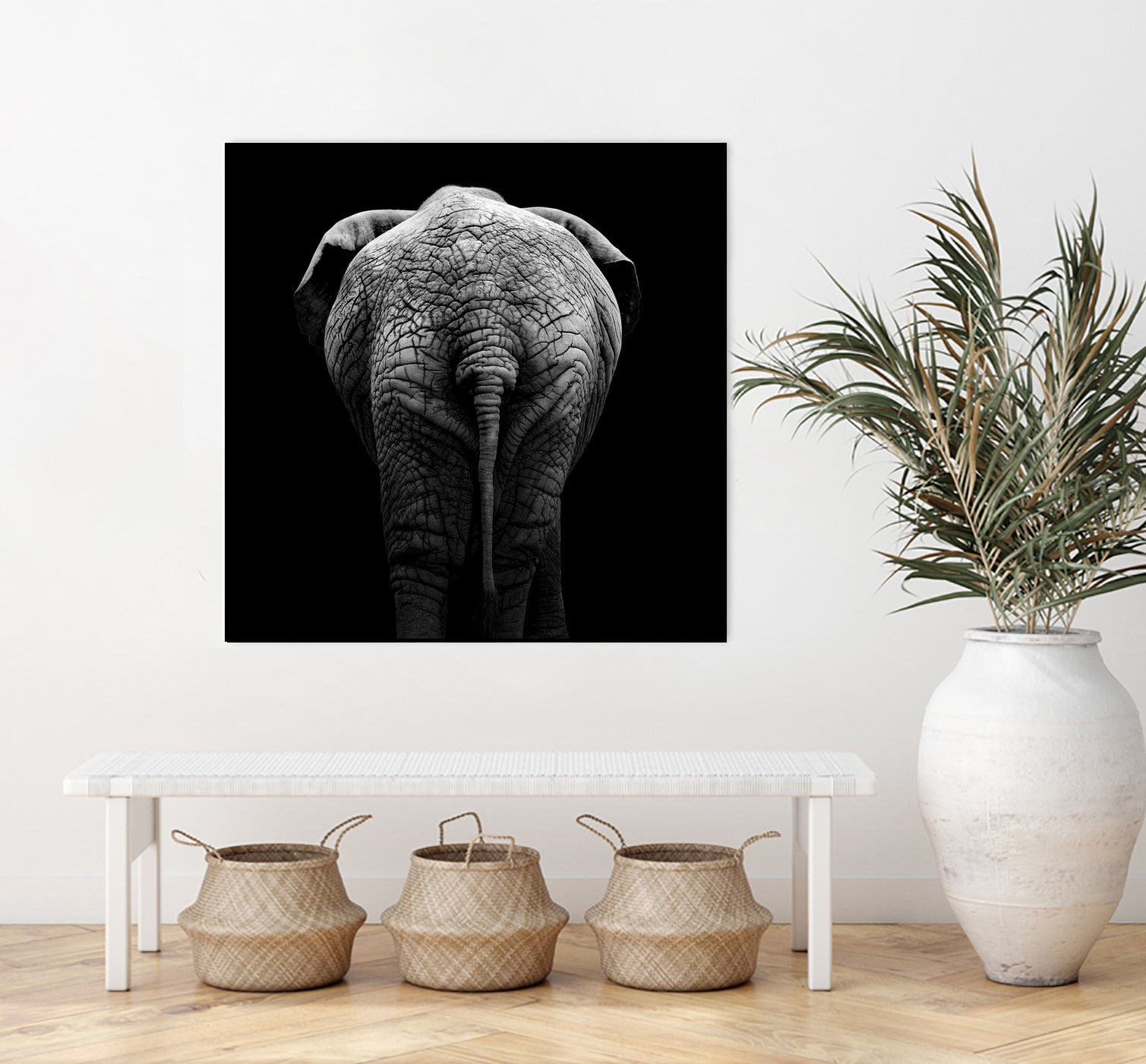 Elephant In Black And White by Lukas Holas on GIANT ART - black photo manipulation