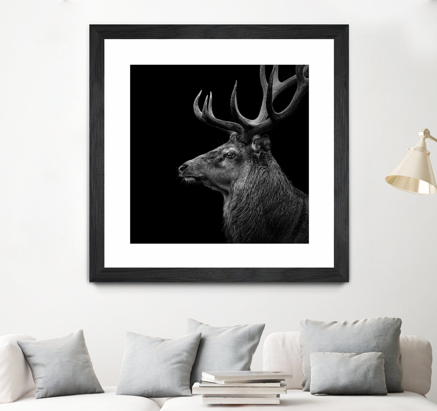 Deer In Black And White by Lukas Holas on GIANT ART - black photo manipulation