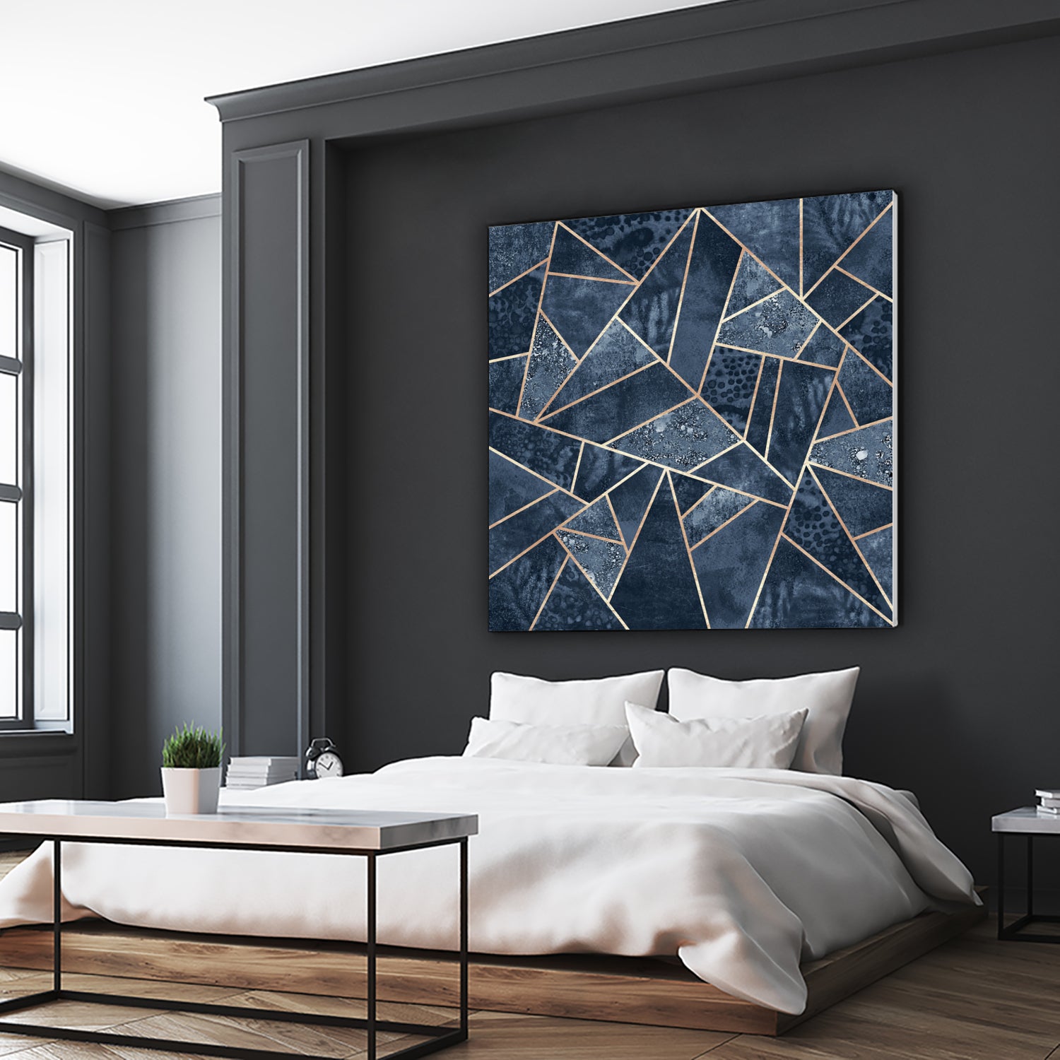 Doft Dark Blue Stone by Elisabeth Fredriksson on GIANT ART - blue digital painting