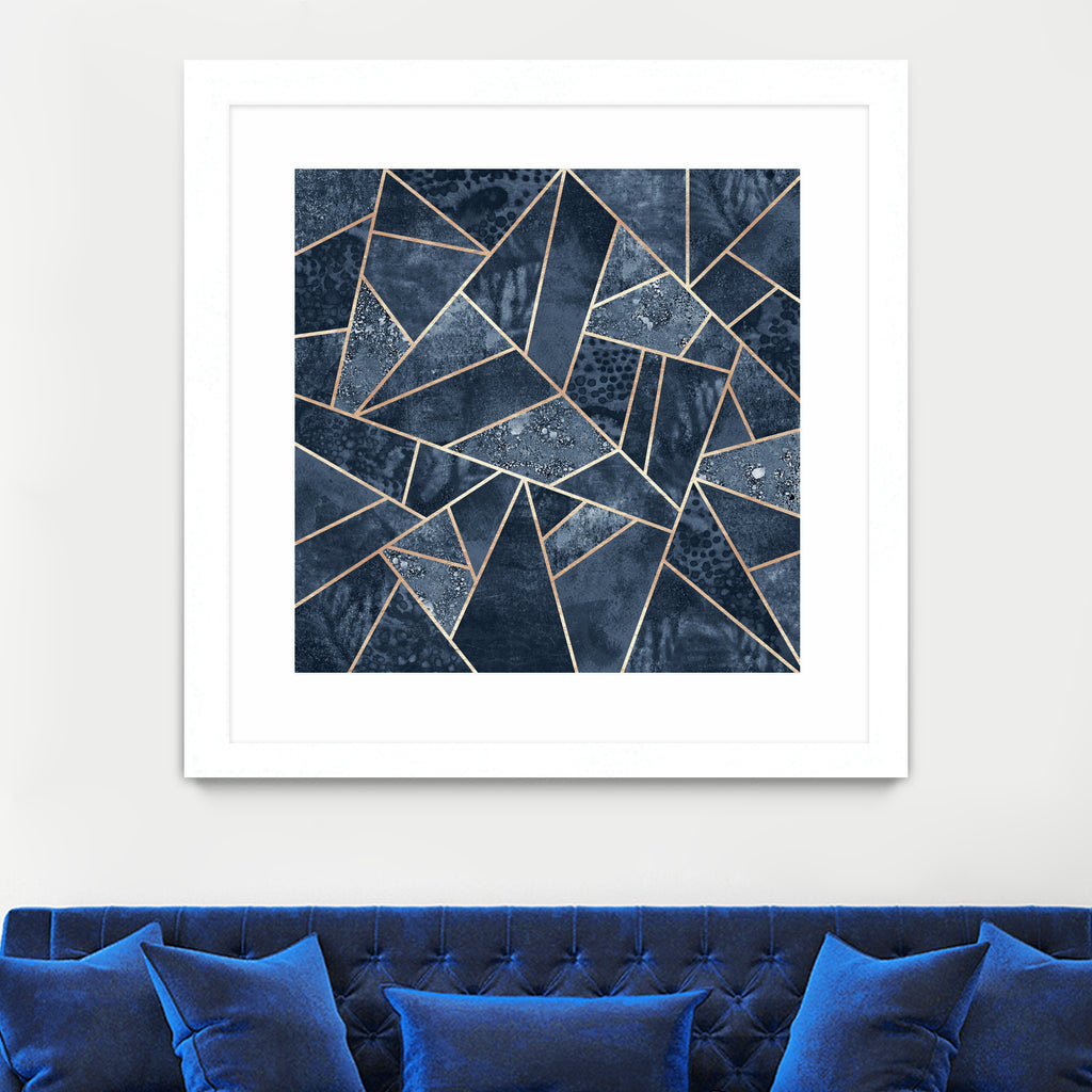 Doft Dark Blue Stone by Elisabeth Fredriksson on GIANT ART - blue digital painting