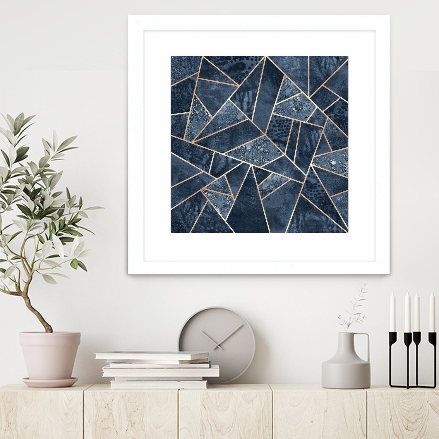 Doft Dark Blue Stone by Elisabeth Fredriksson on GIANT ART - blue digital painting