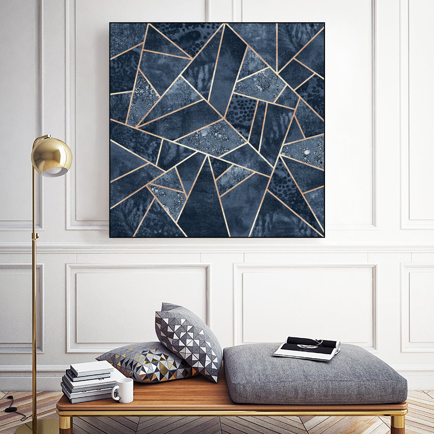 Doft Dark Blue Stone by Elisabeth Fredriksson on GIANT ART - blue digital painting