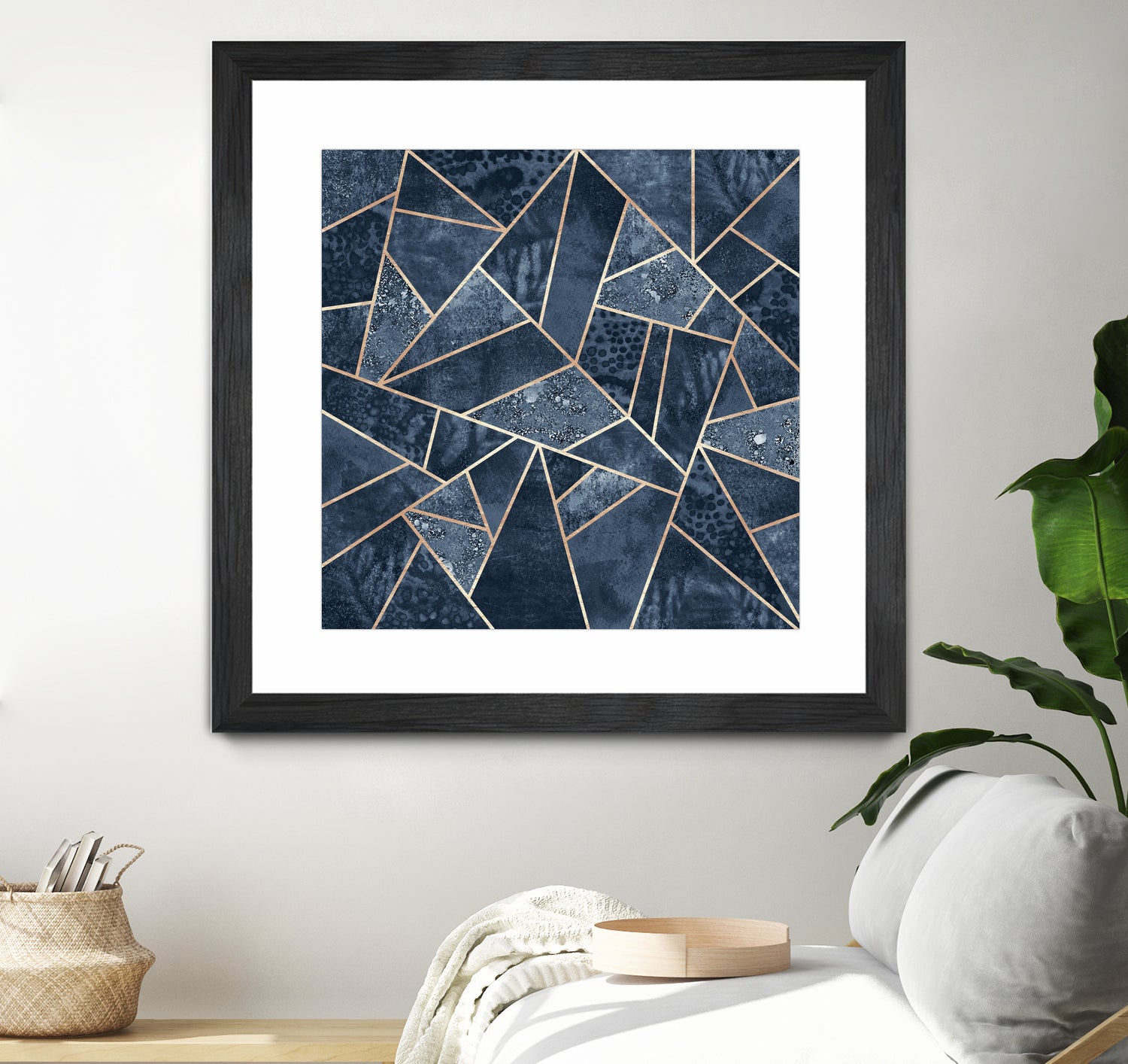 Doft Dark Blue Stone by Elisabeth Fredriksson on GIANT ART - blue digital painting