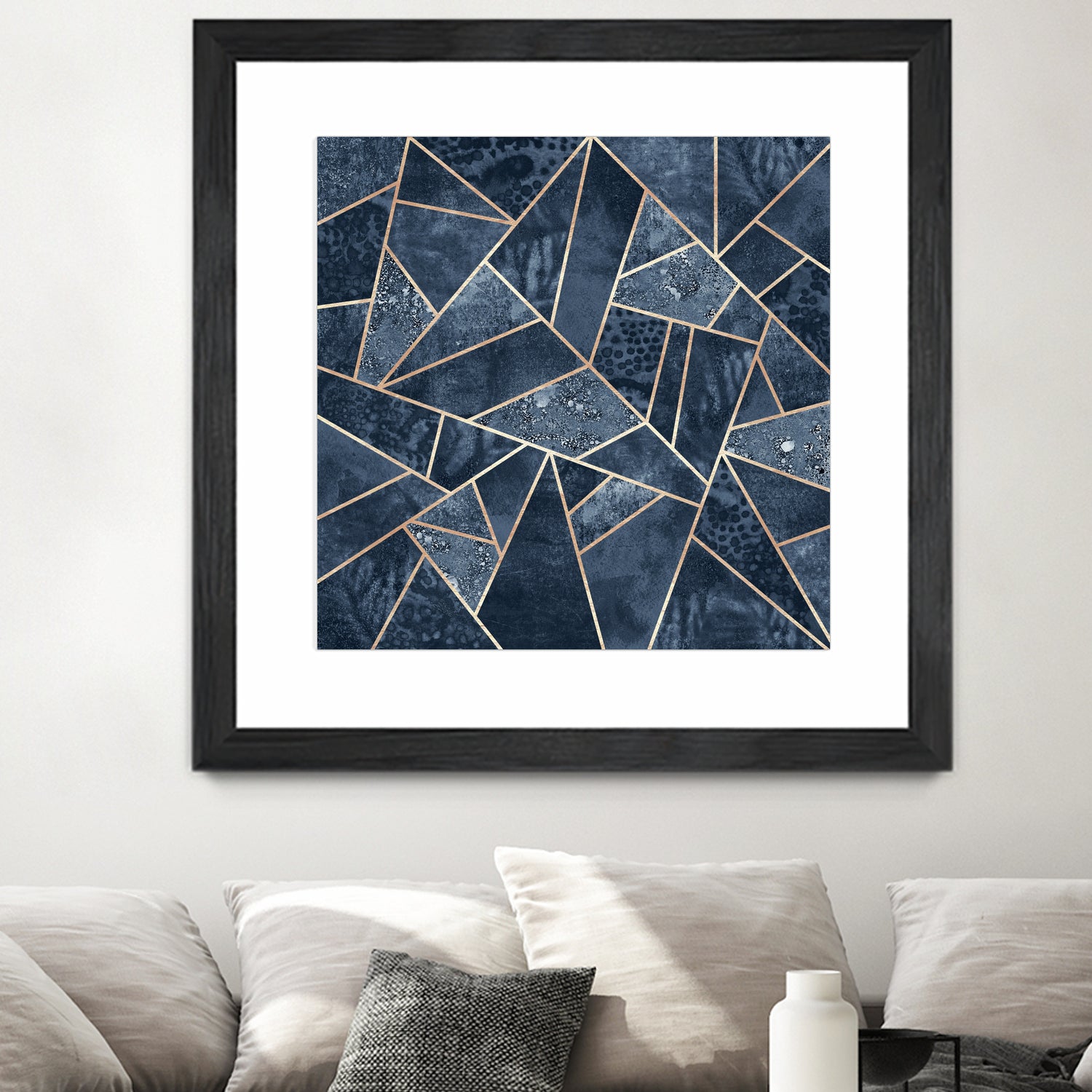 Doft Dark Blue Stone by Elisabeth Fredriksson on GIANT ART - blue digital painting