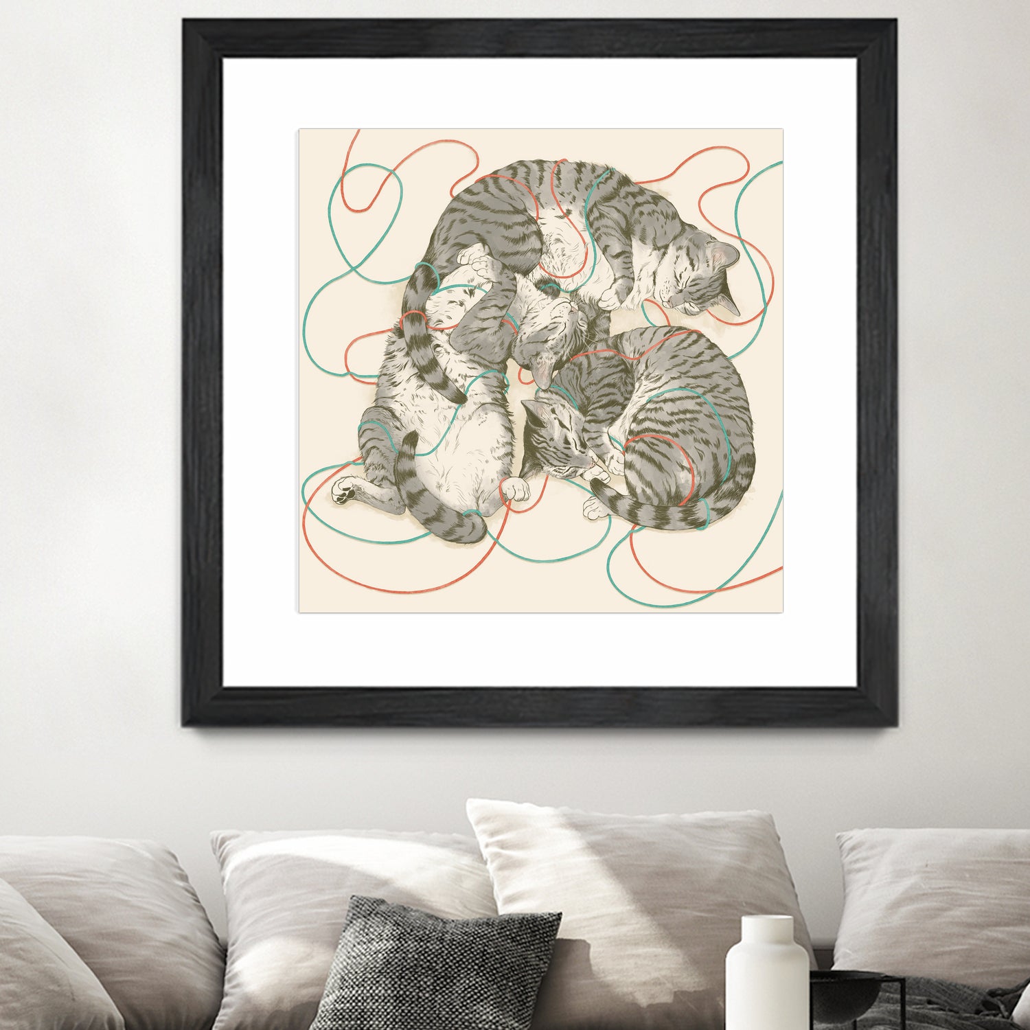 cats by Laura Graves on GIANT ART - gray digital drawing