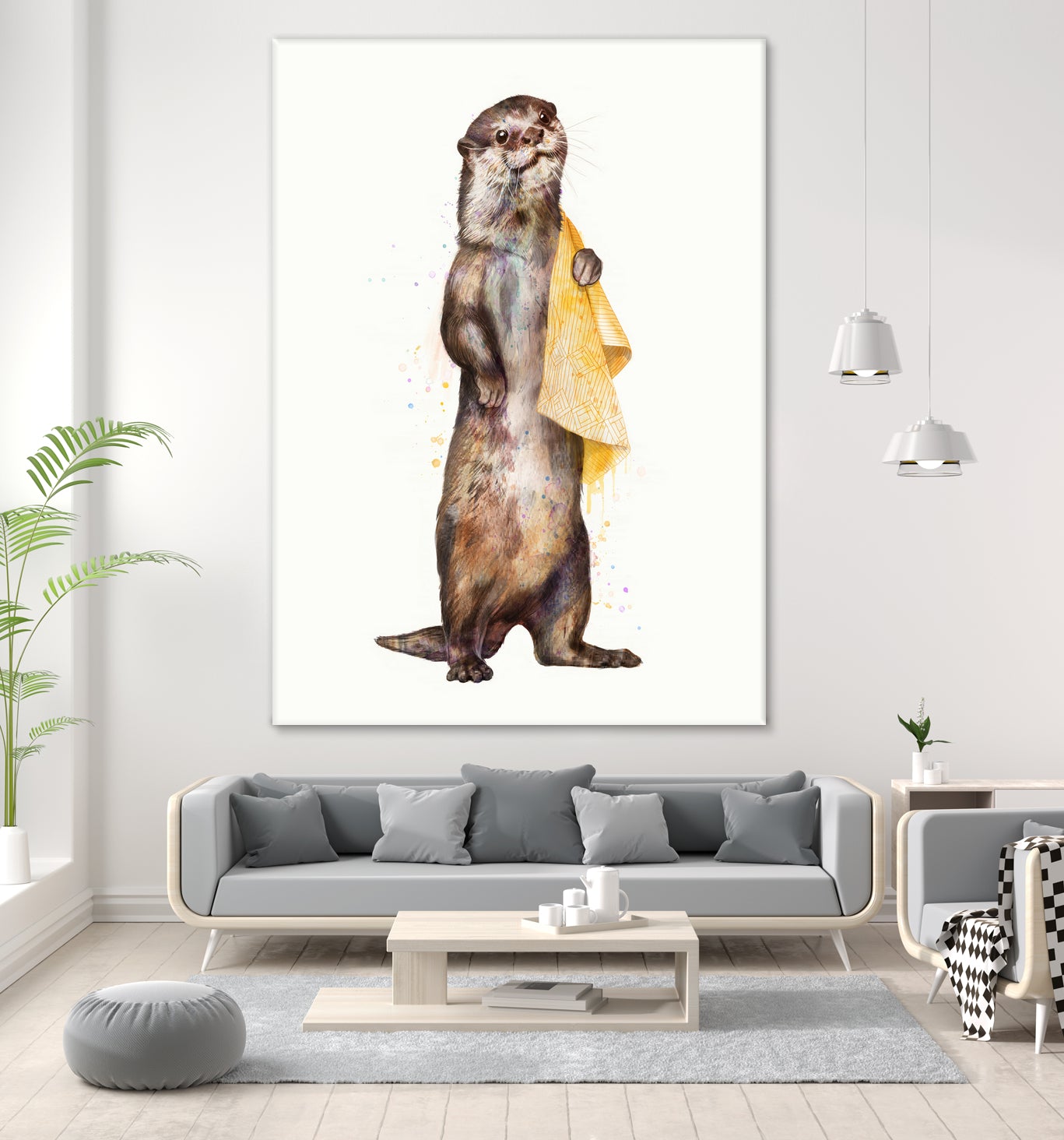 Otter by Laura Graves on GIANT ART - yellow digital painting