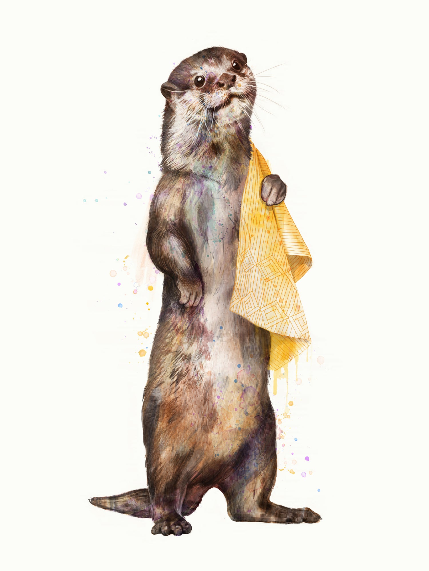 Otter by Laura Graves on GIANT ART - yellow digital painting