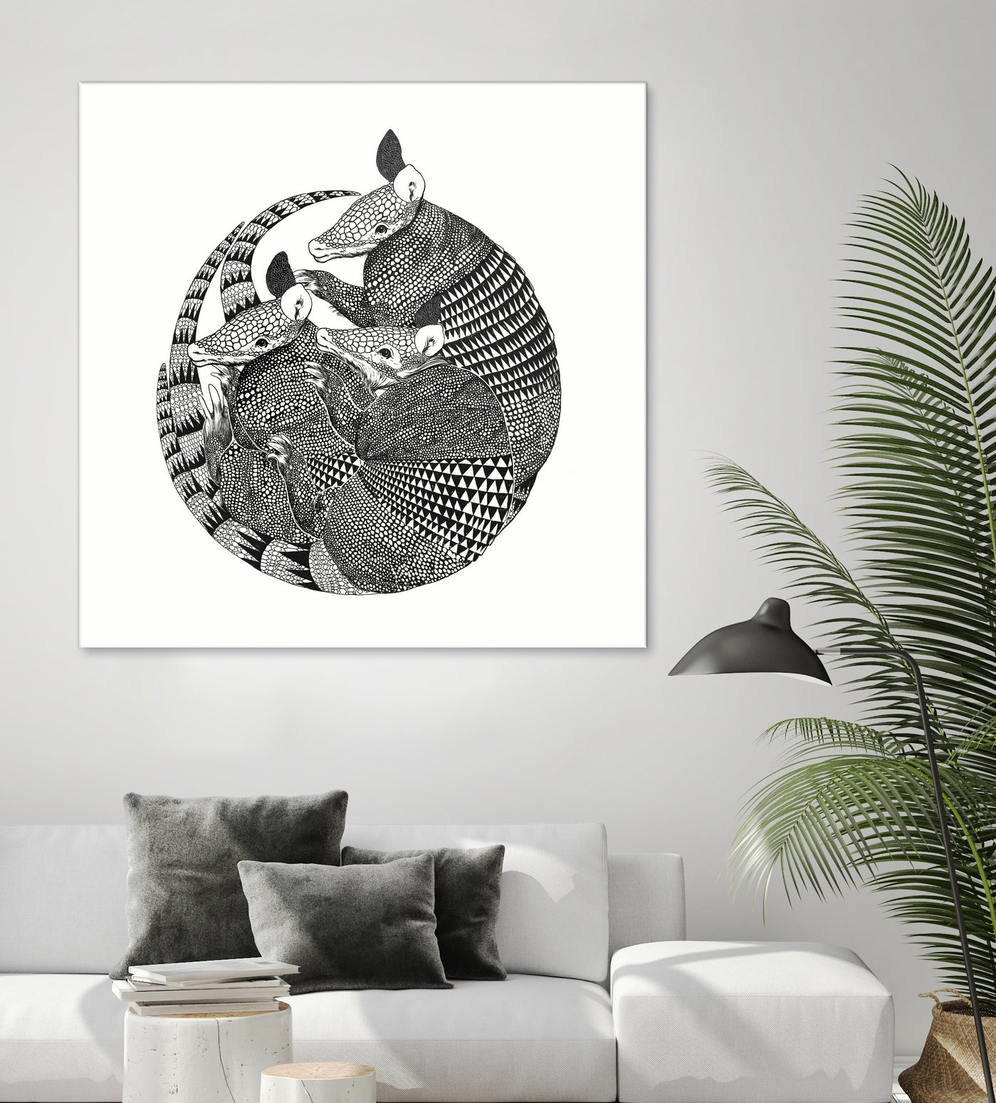 Armadillos by Laura Graves on GIANT ART - black digital painting