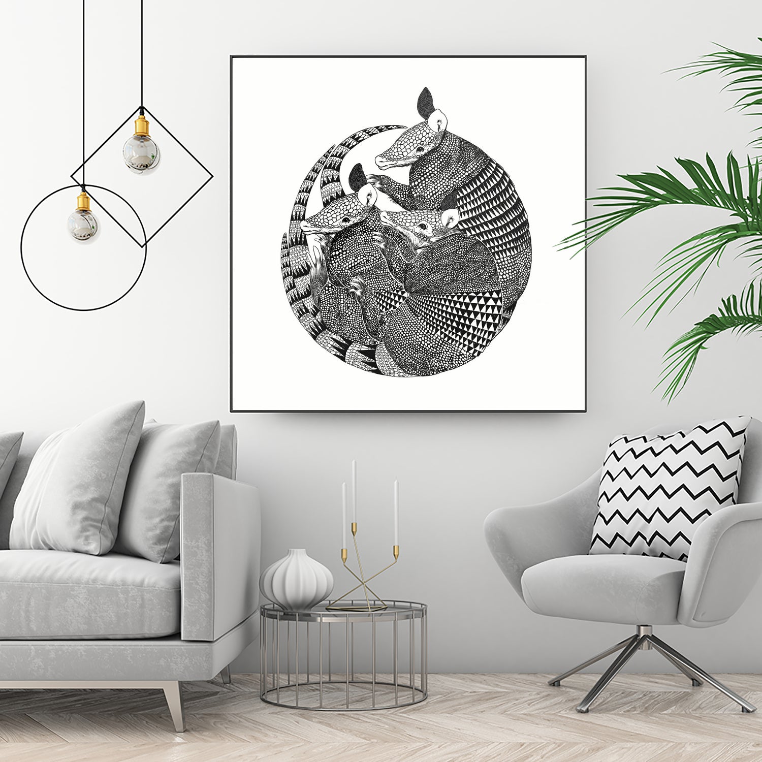 Armadillos by Laura Graves on GIANT ART - black digital painting