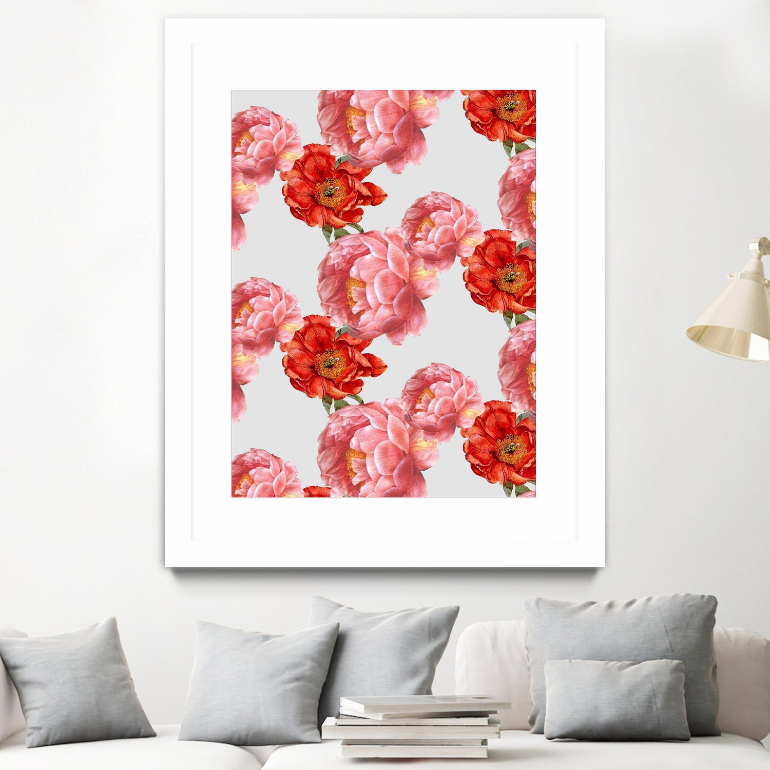 Vintage Floral by laura redburn on GIANT ART - red mixed media