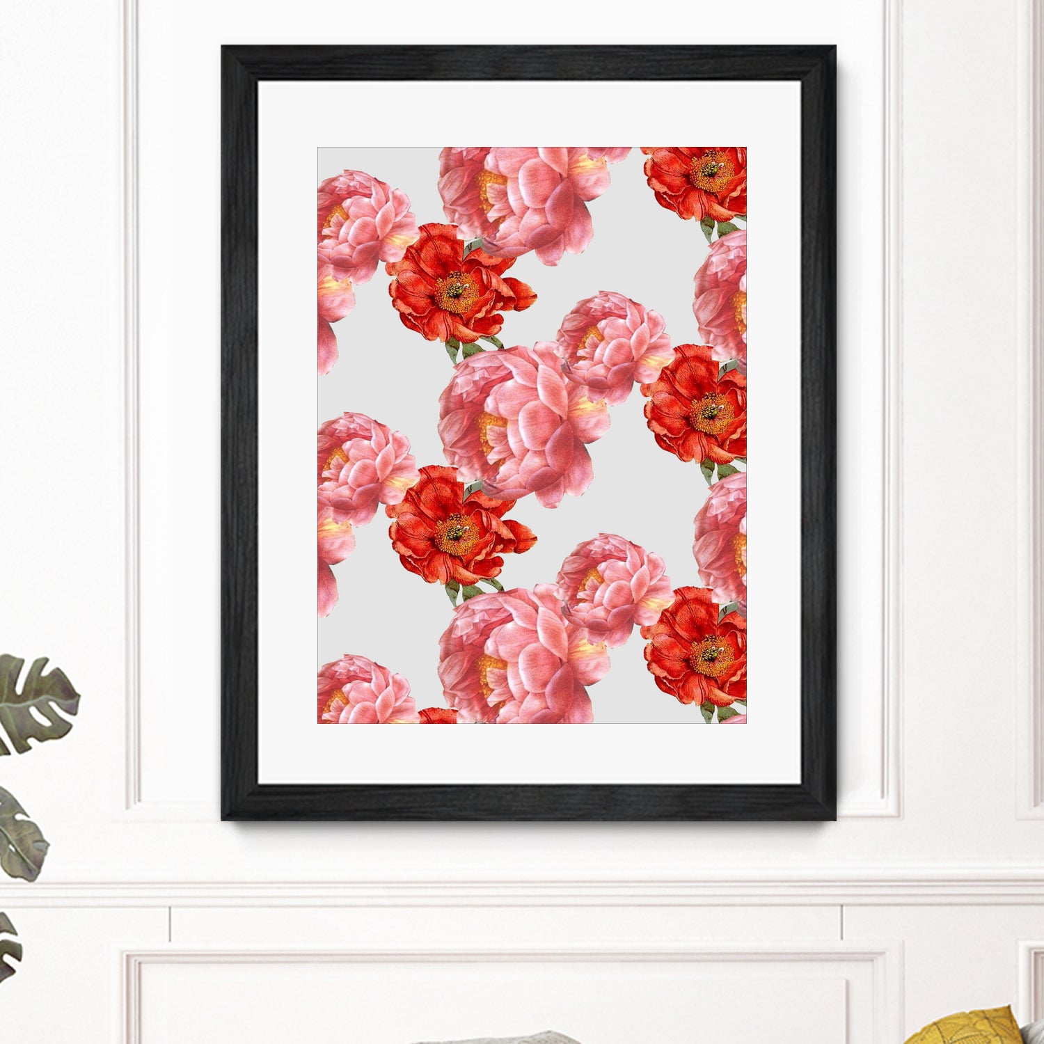 Vintage Floral by laura redburn on GIANT ART - red mixed media