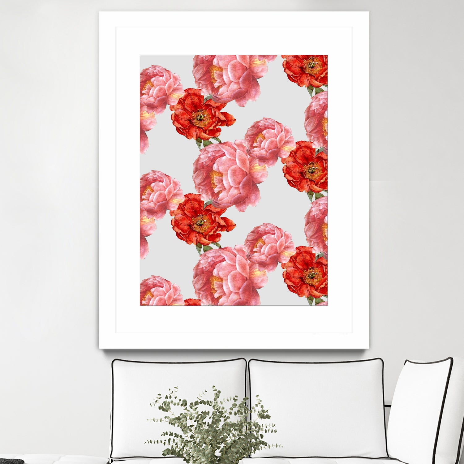 Vintage Floral by laura redburn on GIANT ART - red mixed media