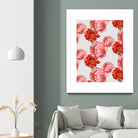 Vintage Floral by laura redburn on GIANT ART - red mixed media