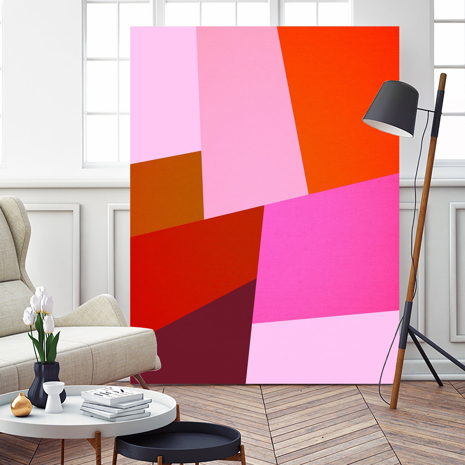 From Summer to Fall - Geometry Nº2 by Dominique Van Roey on GIANT ART - pink mixed media