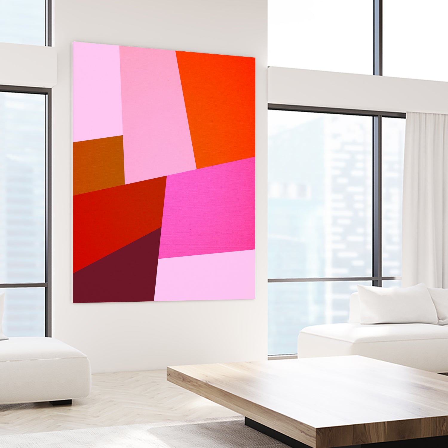 From Summer to Fall - Geometry Nº2 by Dominique Van Roey on GIANT ART - pink mixed media