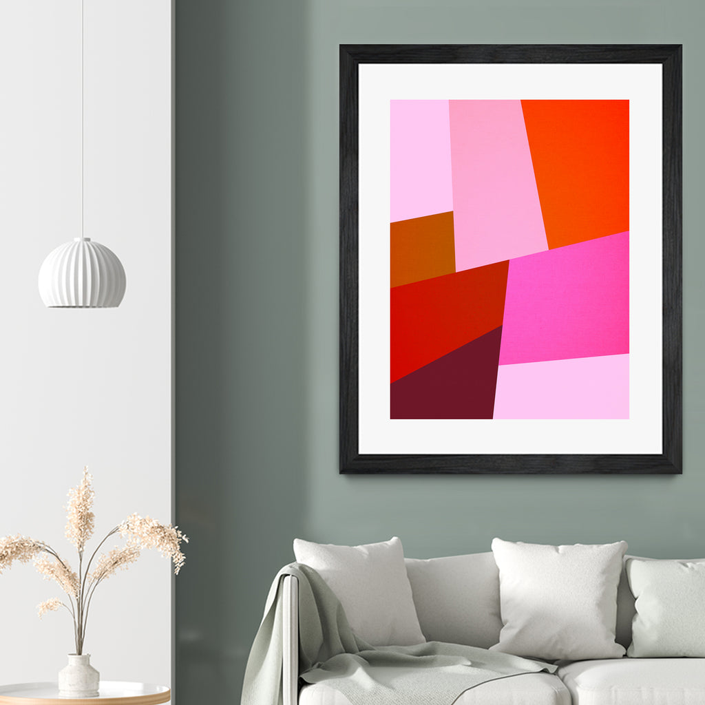 From Summer to Fall - Geometry Nº2 by Dominique Van Roey on GIANT ART - pink mixed media