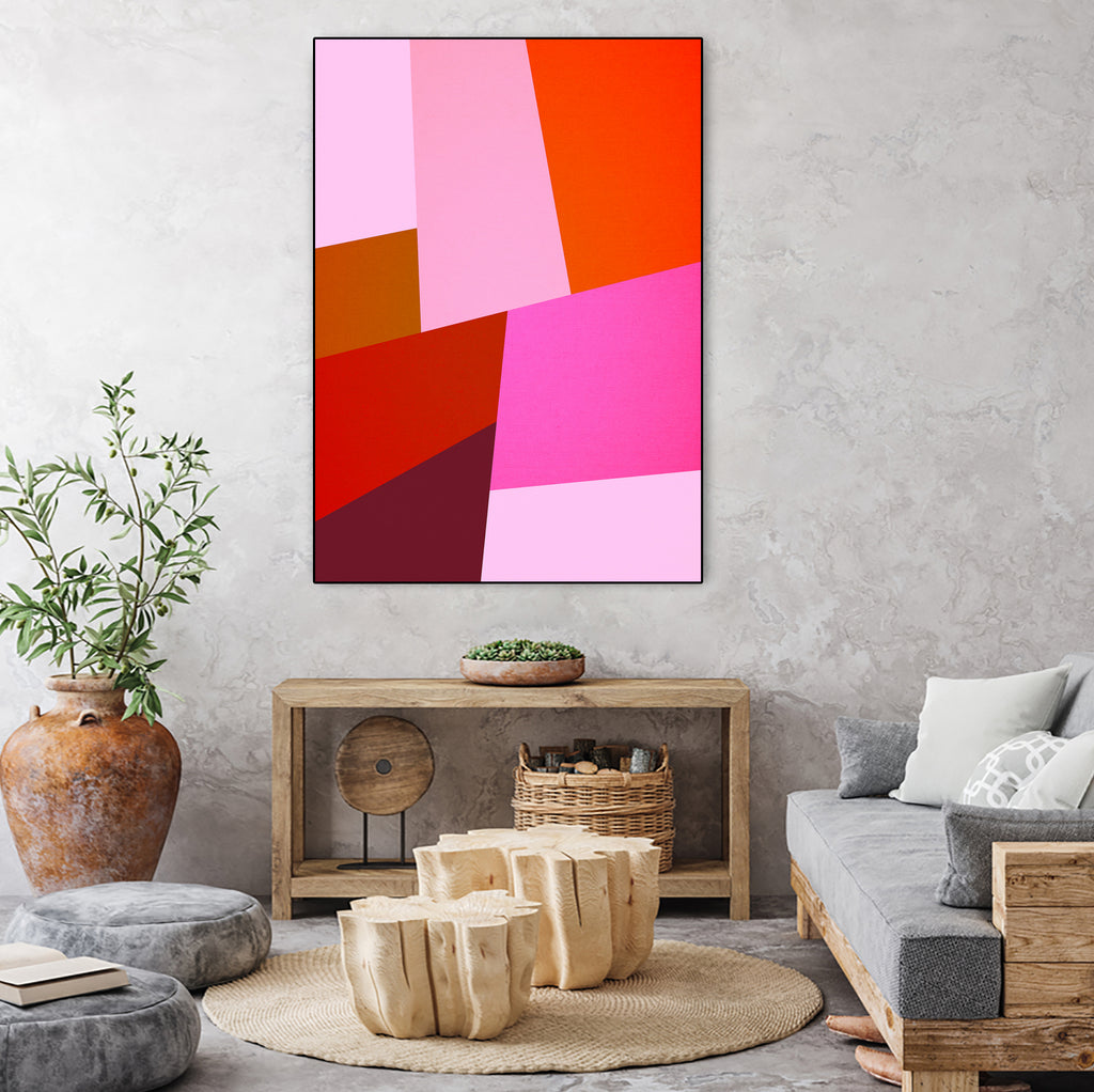 From Summer to Fall - Geometry Nº2 by Dominique Van Roey on GIANT ART - pink mixed media