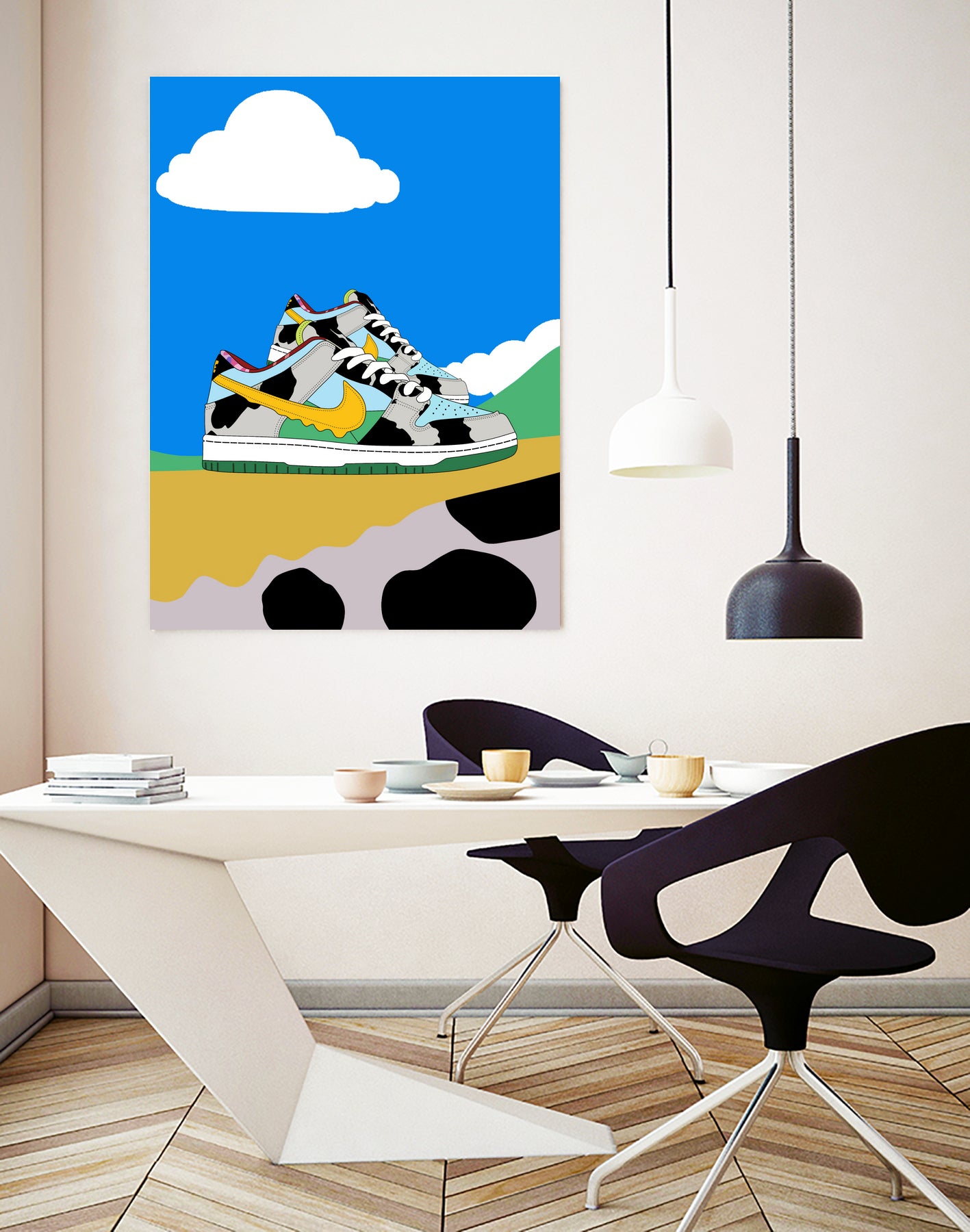 Cow sneakers by Yanuar Ahmat on GIANT ART - white digital drawing