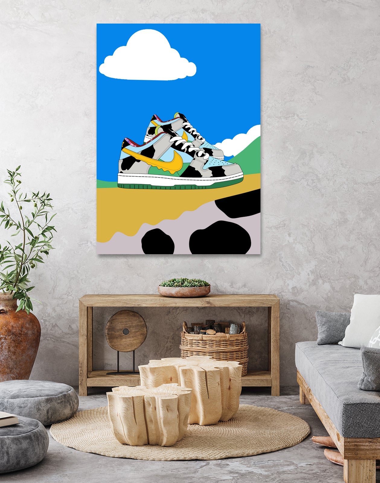 Cow sneakers by Yanuar Ahmat on GIANT ART - white digital drawing