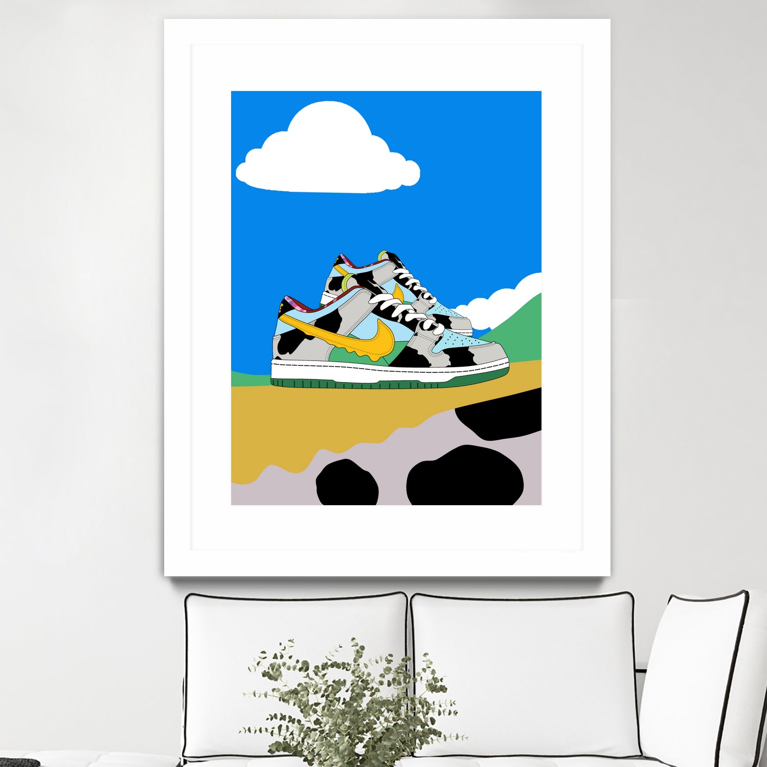 Cow sneakers by Yanuar Ahmat on GIANT ART - white digital drawing