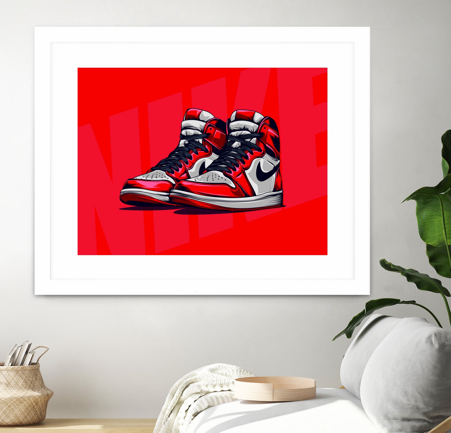 Nike Air jordan 1 by mfr work on GIANT ART - red vector illustration