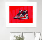 Nike Air jordan 1 by mfr work on GIANT ART - red vector illustration