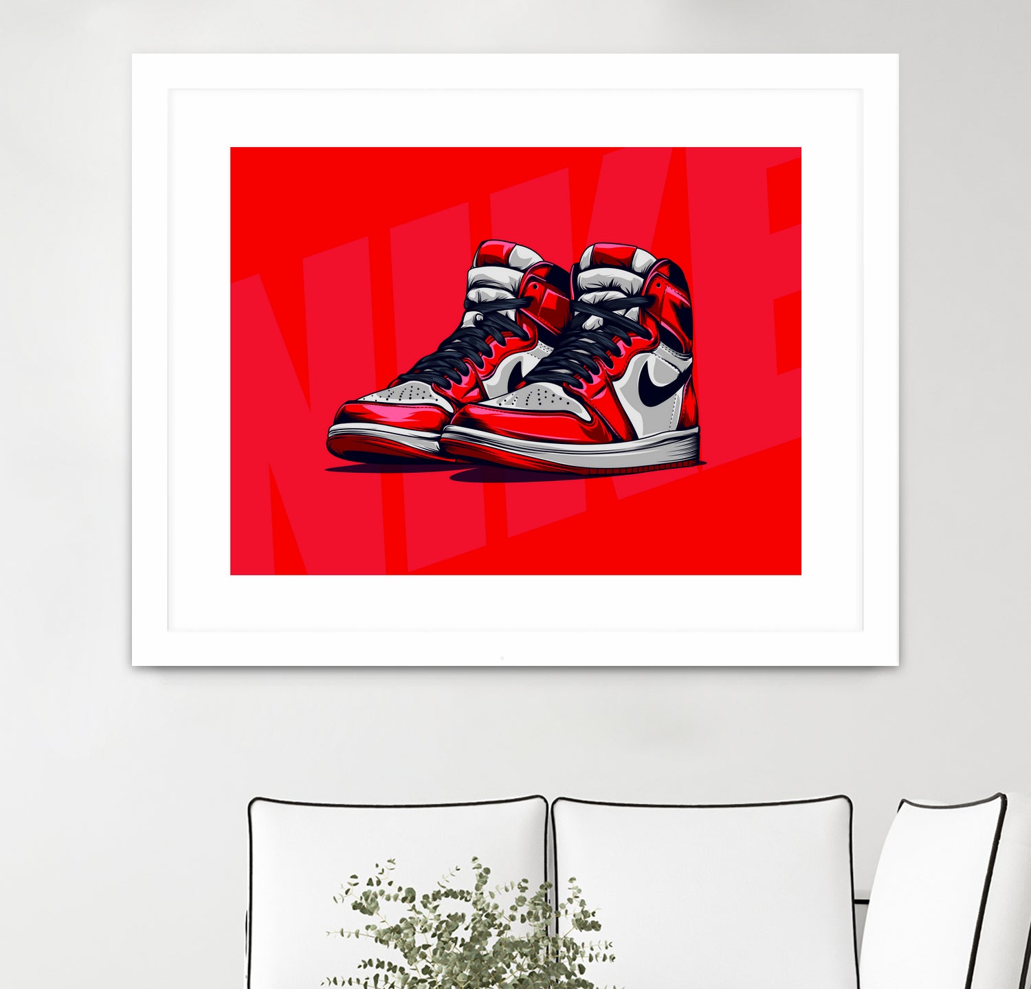 Nike Air jordan 1 by mfr work on GIANT ART - red vector illustration