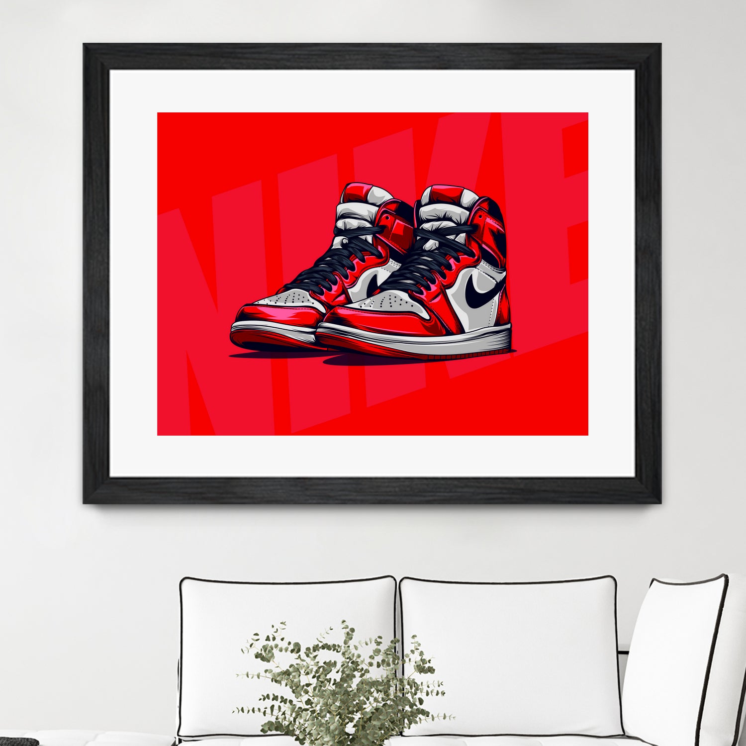 Nike Air jordan 1 by mfr work on GIANT ART - red vector illustration