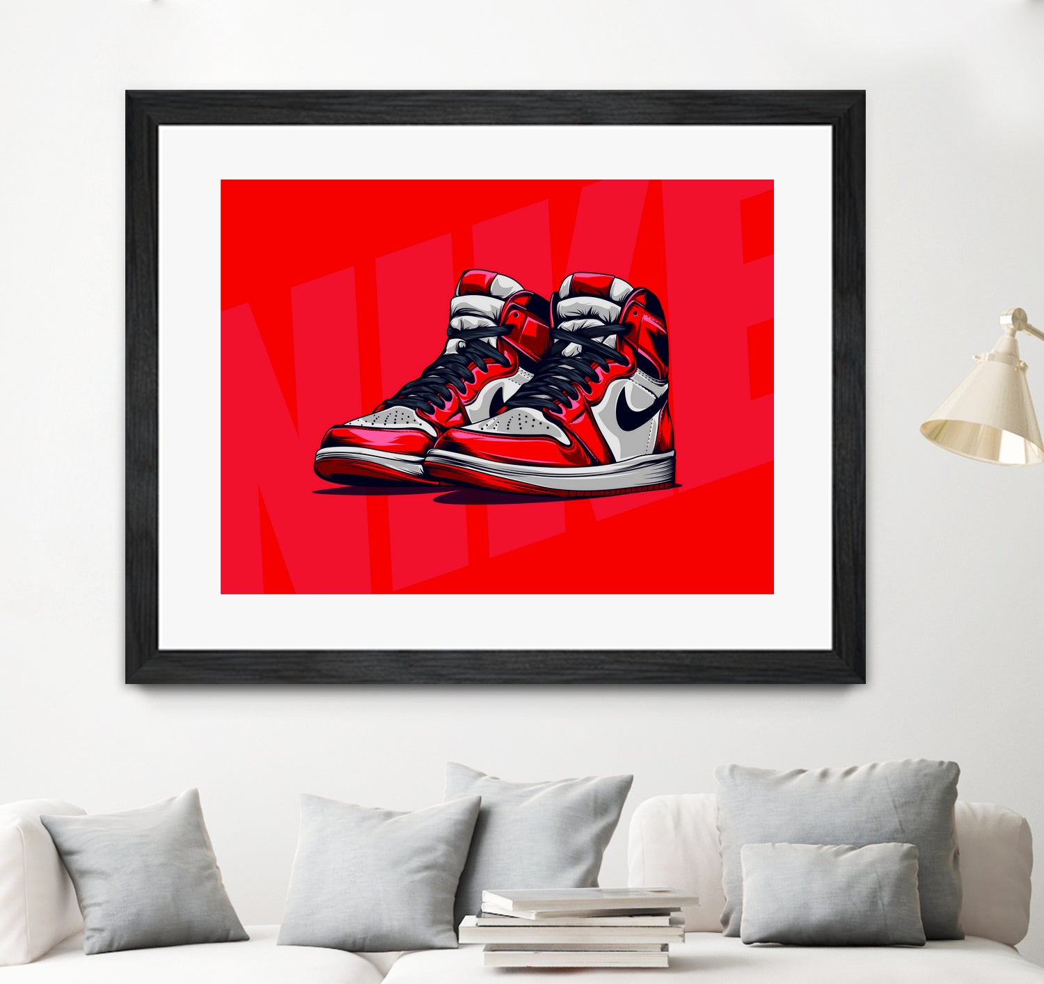 Nike Air jordan 1 by mfr work on GIANT ART - red vector illustration