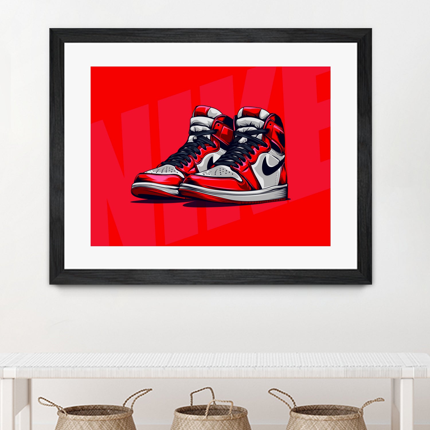 Nike Air jordan 1 by mfr work on GIANT ART - red vector illustration