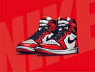 Nike Air jordan 1 by mfr work on GIANT ART - red vector illustration