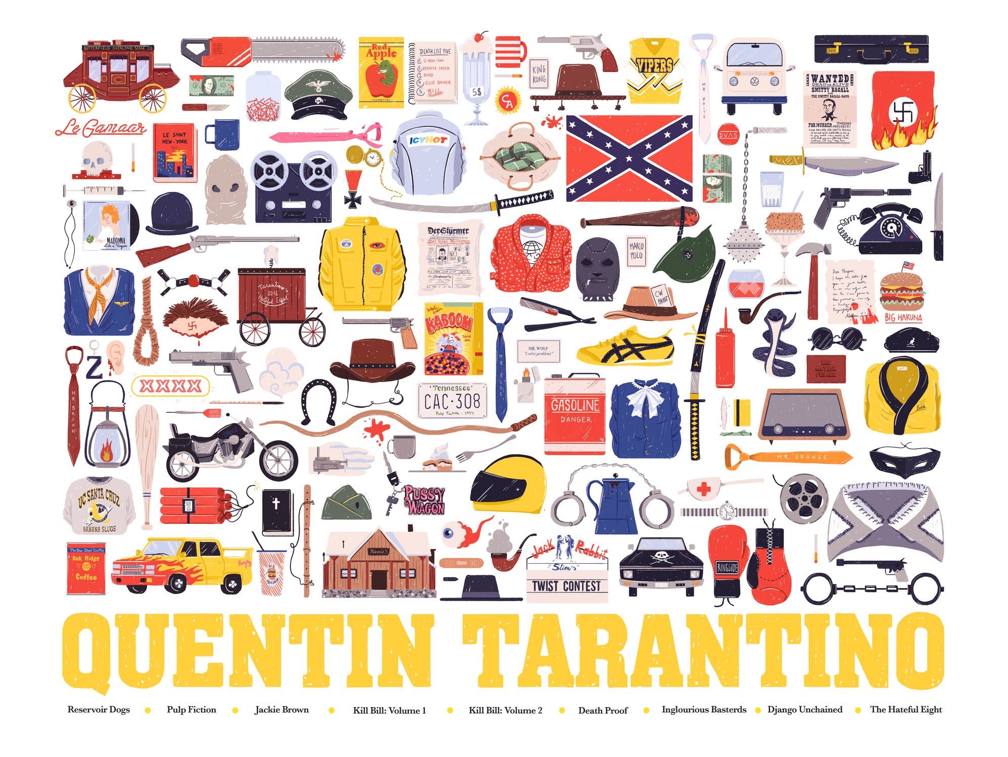 Quentin Tarantino by Maria Suarez-Inclan on GIANT ART - yellow digital drawing