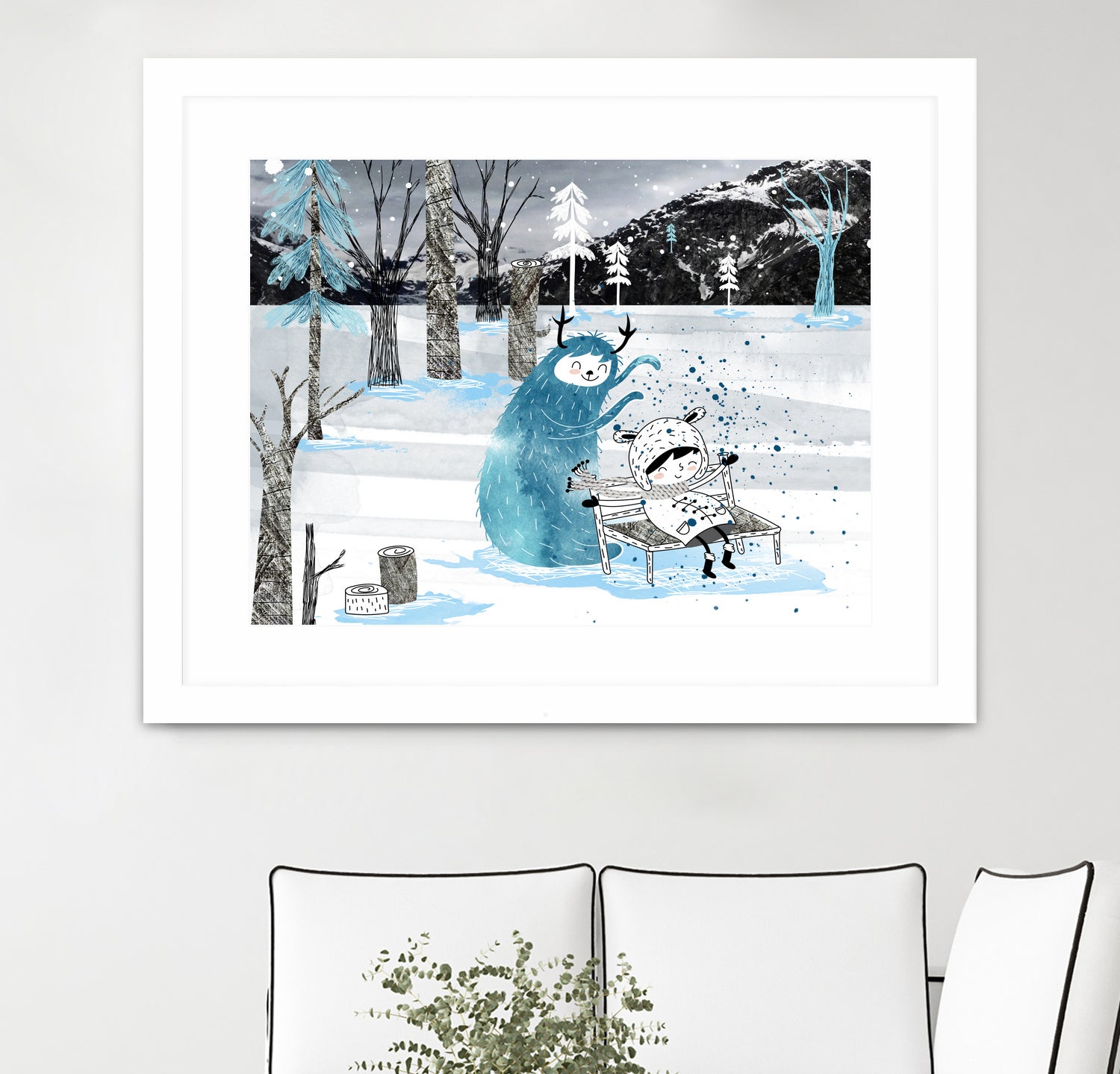 Snow Monster by Holly Hatam on GIANT ART - blue digital painting