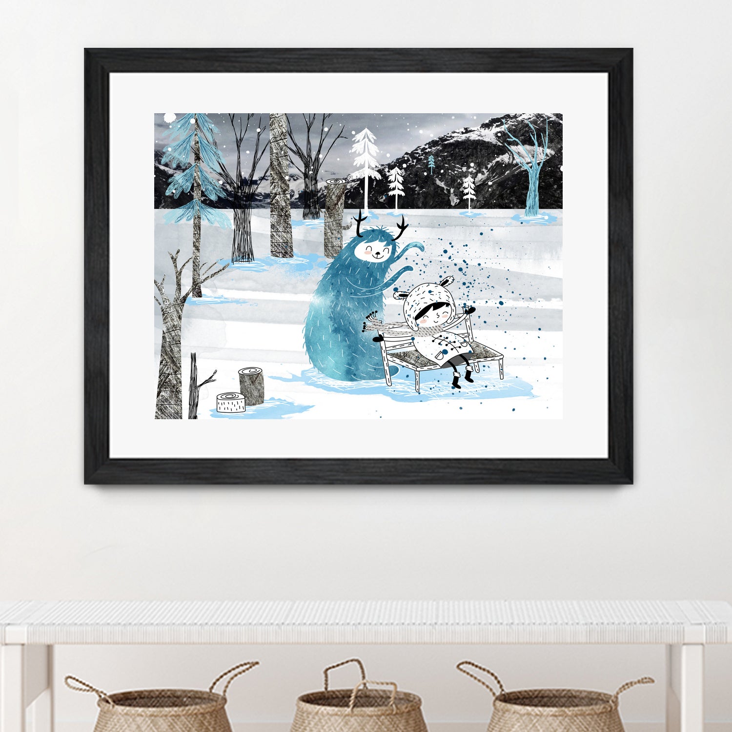 Snow Monster by Holly Hatam on GIANT ART - blue digital painting