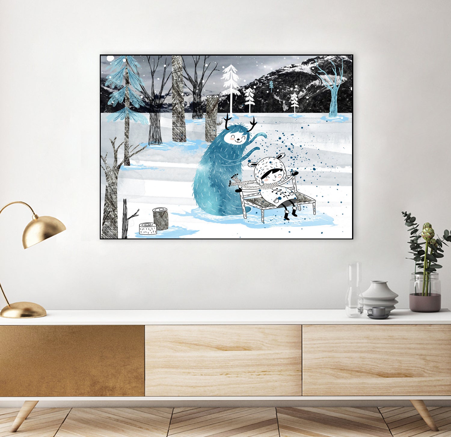 Snow Monster by Holly Hatam on GIANT ART - blue digital painting