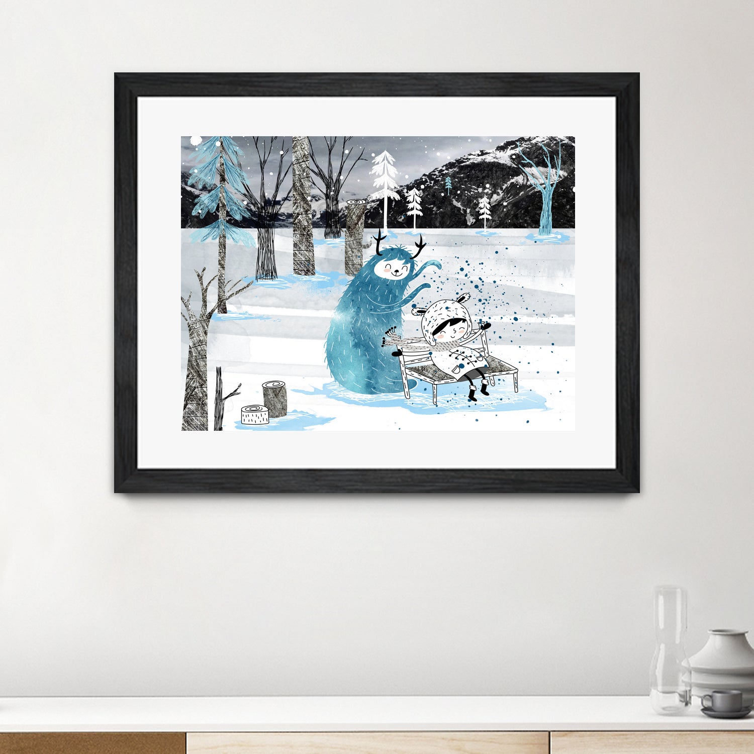 Snow Monster by Holly Hatam on GIANT ART - blue digital painting