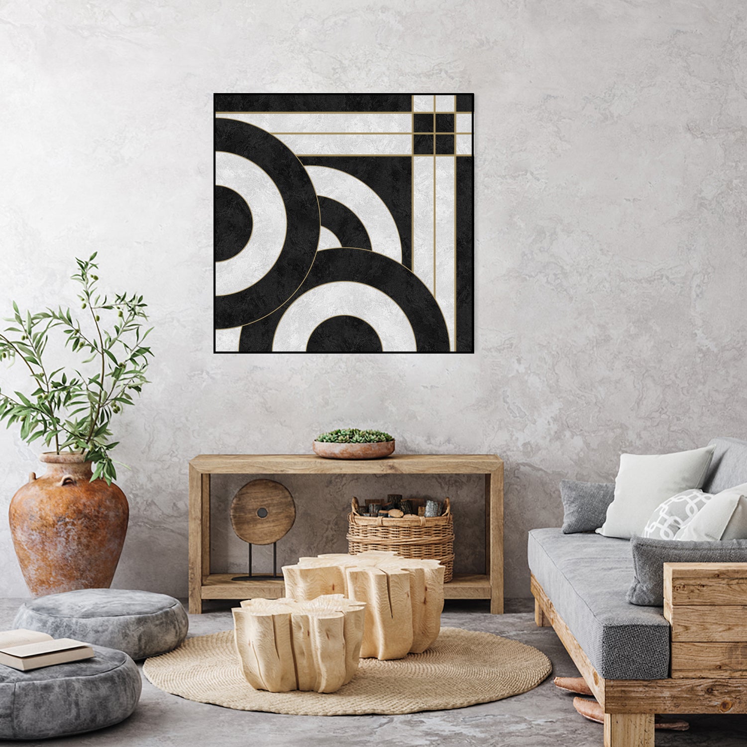 Geometric Marble by M.TERESA HERNANDEZ on GIANT ART - black digital painting