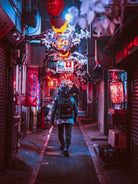 Japan Photographic Street City by Dimas Art on GIANT ART - fuchsia photo illustration