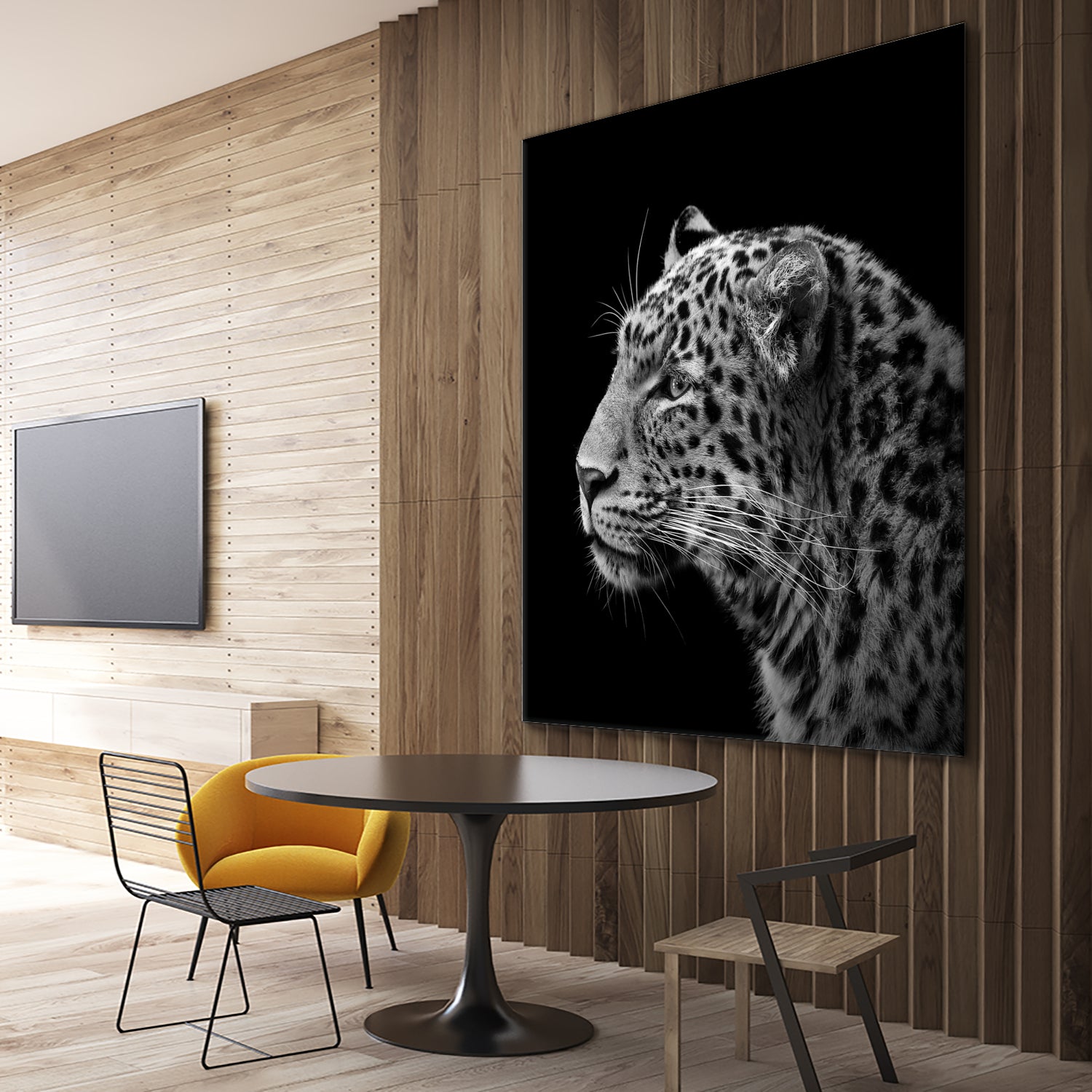 Leopard in black and white by Lukas Holas on GIANT ART - black photo manipulation