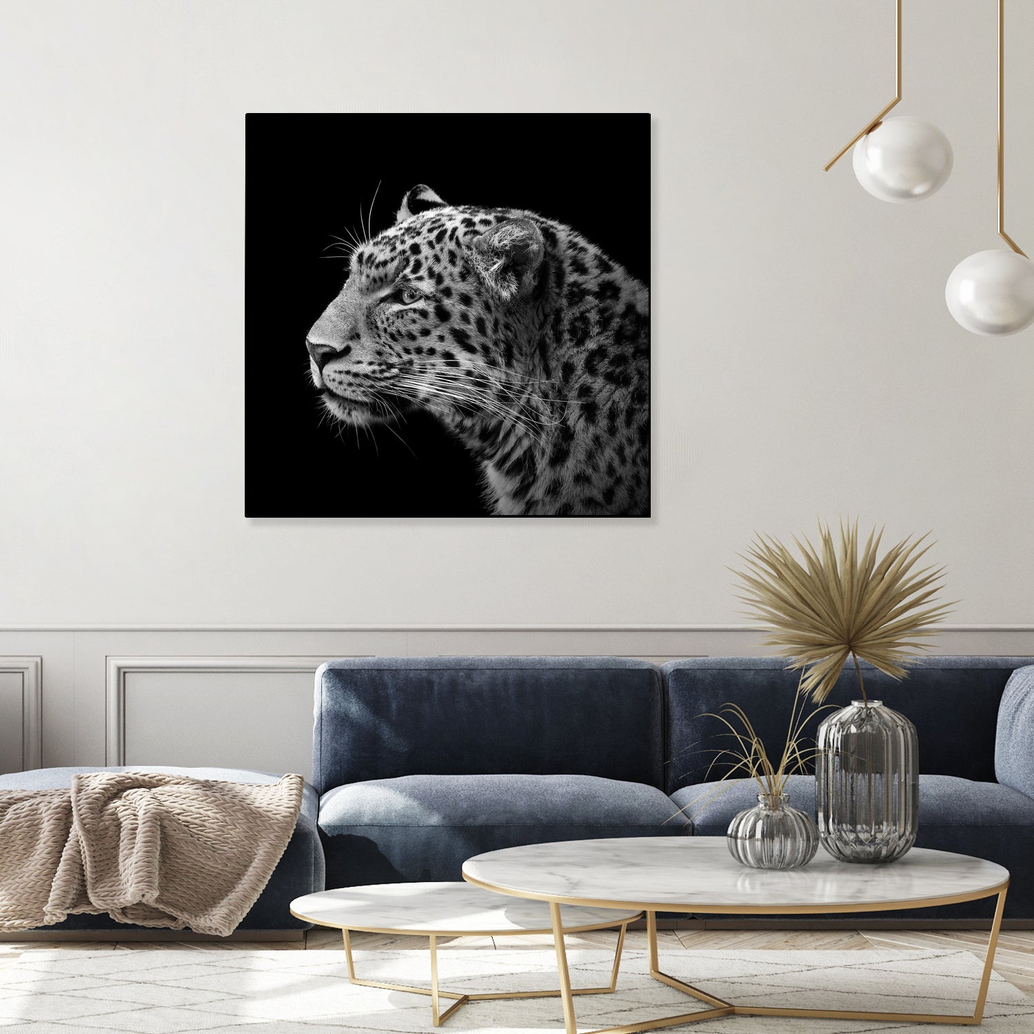 Leopard in black and white by Lukas Holas on GIANT ART - black photo manipulation