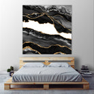 Black & Gold Agate Texture 06 by Isabel Muñoz on GIANT ART - black digital painting