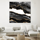 Black & Gold Agate Texture 06 by Isabel Muñoz on GIANT ART - black digital painting