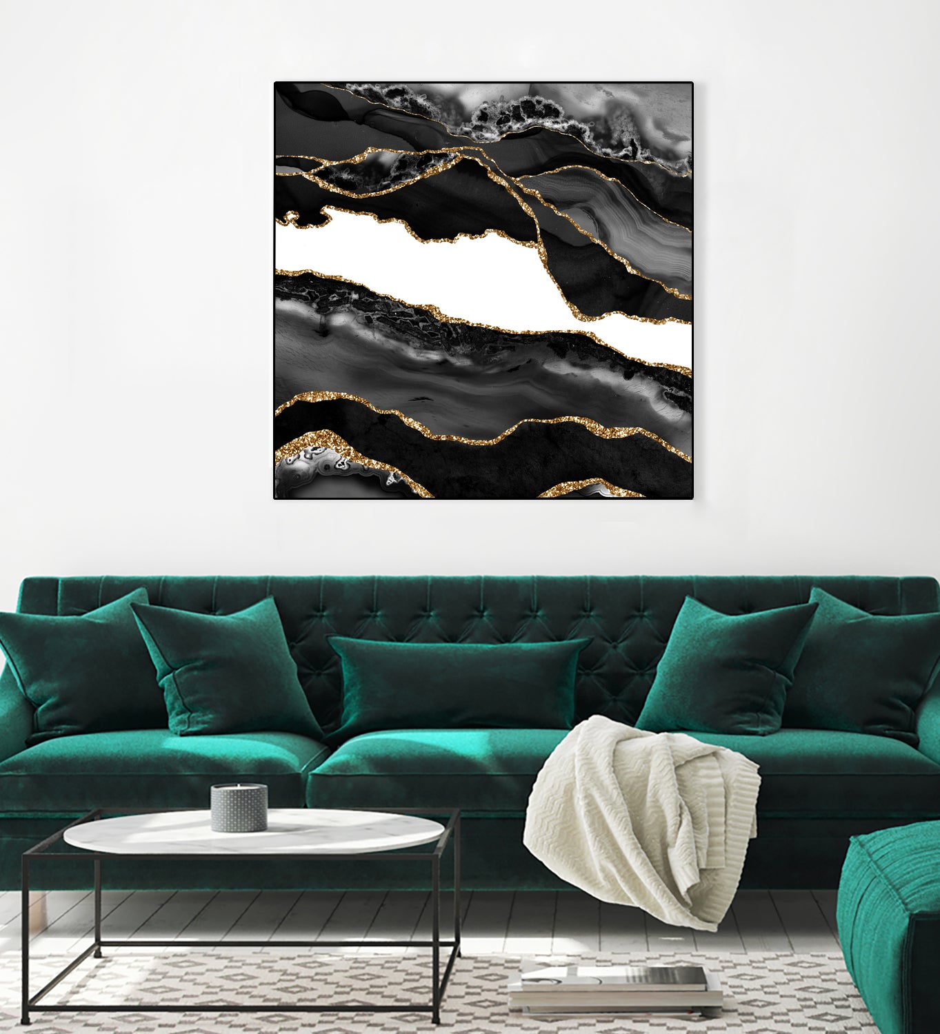 Black & Gold Agate Texture 06 by Isabel Muñoz on GIANT ART - black digital painting