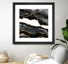 Black & Gold Agate Texture 06 by Isabel Muñoz on GIANT ART - black digital painting