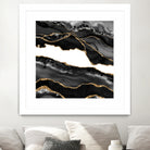 Black & Gold Agate Texture 06 by Isabel Muñoz on GIANT ART - black digital painting